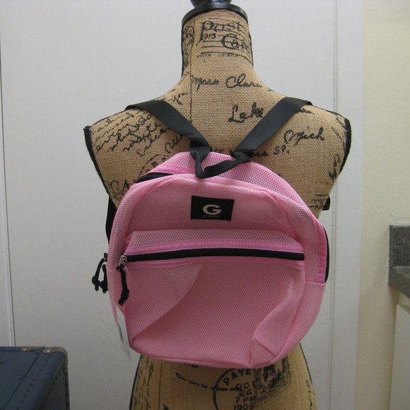 NWT Guess logo pink mini backpack mesh purse bag - Picture 11 of 11